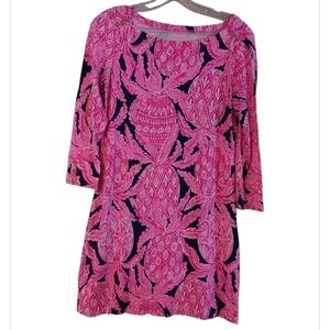Lilly Pulitzer Sophie Dress UPF 50 Coco Safari Purple Pineapple Sz S